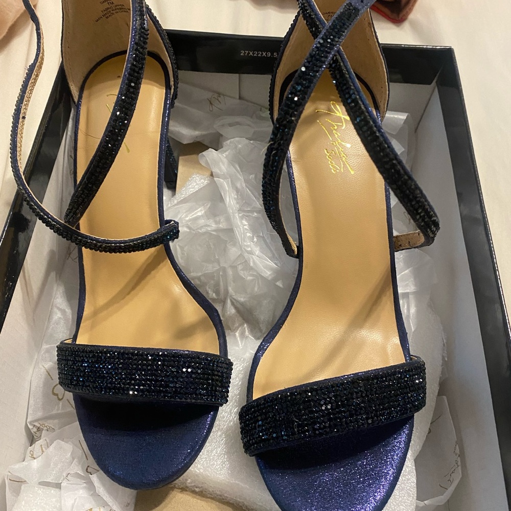Navy Blue Strappy Heels